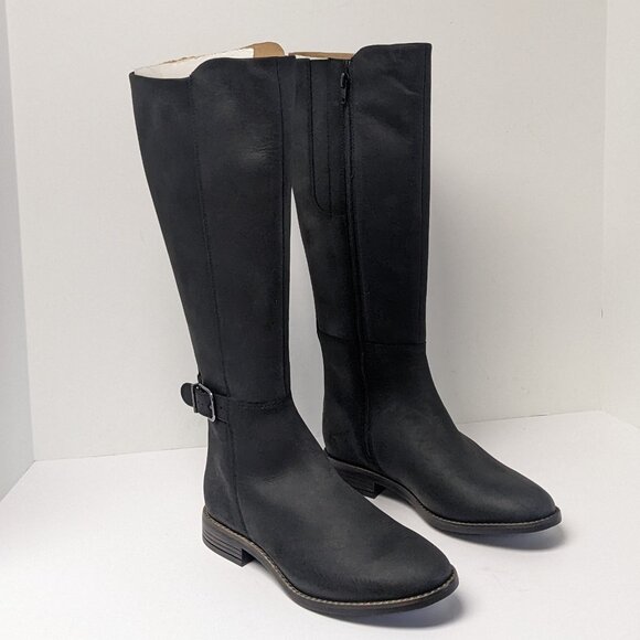 Clarks Camzin Branch Knee High Boots, Black, Women's Wide
